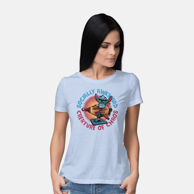 Creature Of Chaos-Womens-Basic-Tee-glitchygorilla