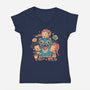 Demon Huggers-Womens-V-Neck-Tee-Arigatees