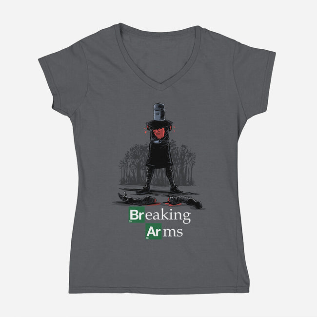 Breaking Arms-Womens-V-Neck-Tee-zascanauta