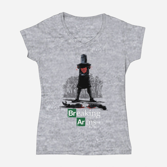 Breaking Arms-Womens-V-Neck-Tee-zascanauta
