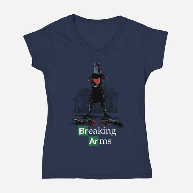 Breaking Arms-Womens-V-Neck-Tee-zascanauta