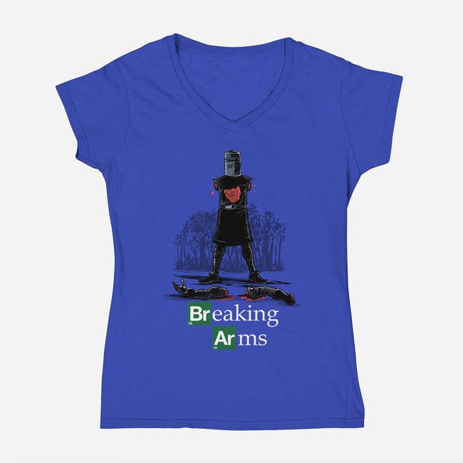 Breaking Arms-Womens-V-Neck-Tee-zascanauta