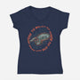 Travel To Space-Womens-V-Neck-Tee-glitchygorilla
