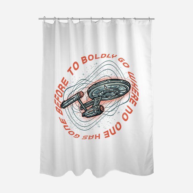Travel To Space-None-Polyester-Shower Curtain-glitchygorilla