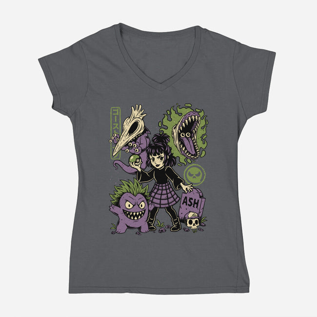 Ghost Monster Trainer-Womens-V-Neck-Tee-Studio Mootant