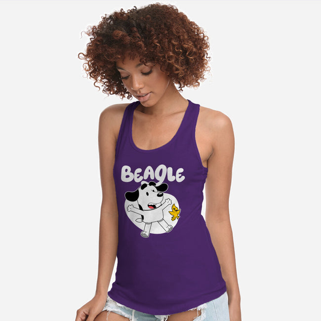 Beagle Dog Children Animation-Womens-Racerback-Tank-Studio Mootant