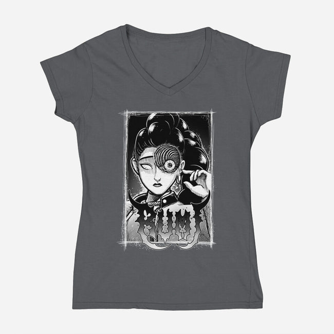 Spiral Rumi-Womens-V-Neck-Tee-Astrobot Invention