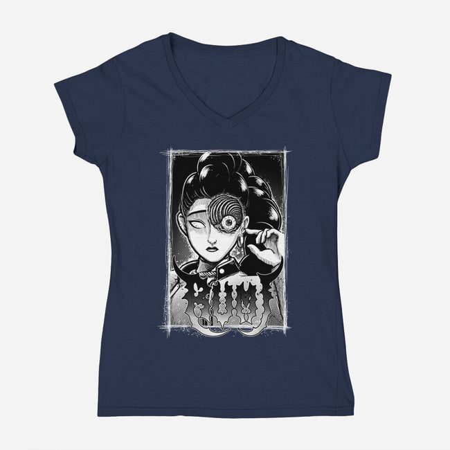 Spiral Rumi-Womens-V-Neck-Tee-Astrobot Invention
