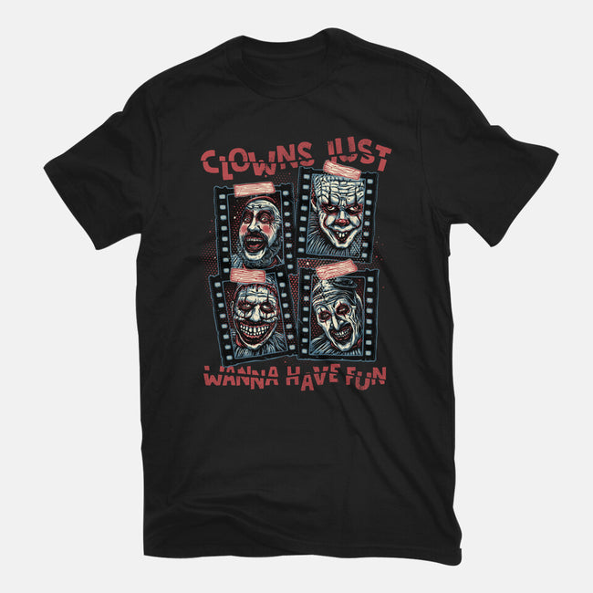 Clowns Just Wanna Have Fun-Womens-Fitted-Tee-glitchygorilla
