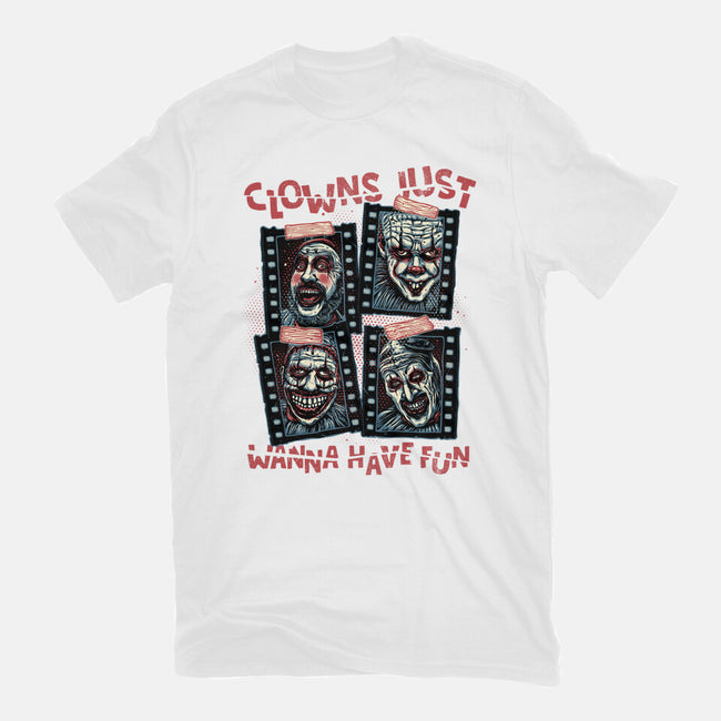 Clowns Just Wanna Have Fun-Womens-Fitted-Tee-glitchygorilla