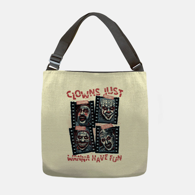 Clowns Just Wanna Have Fun-None-Adjustable Tote-Bag-glitchygorilla