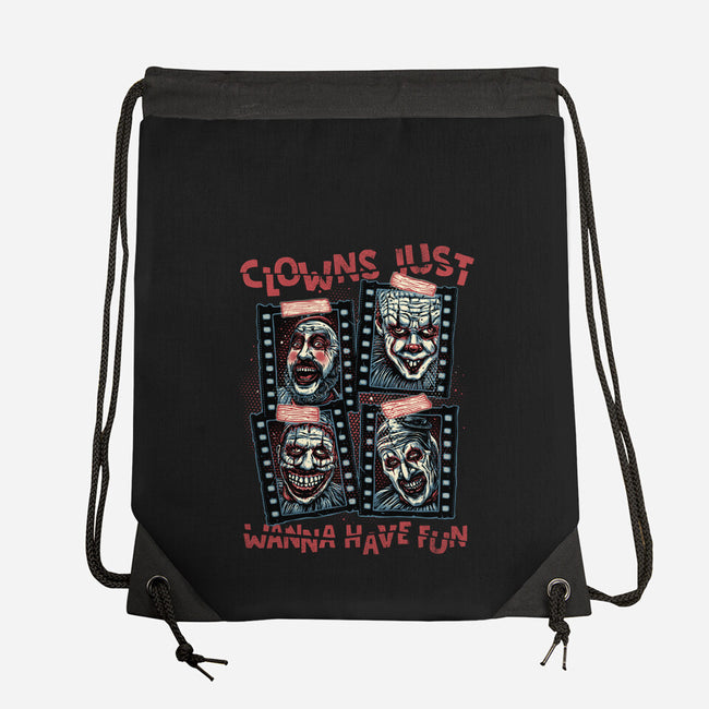 Clowns Just Wanna Have Fun-None-Drawstring-Bag-glitchygorilla