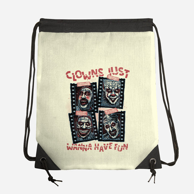 Clowns Just Wanna Have Fun-None-Drawstring-Bag-glitchygorilla