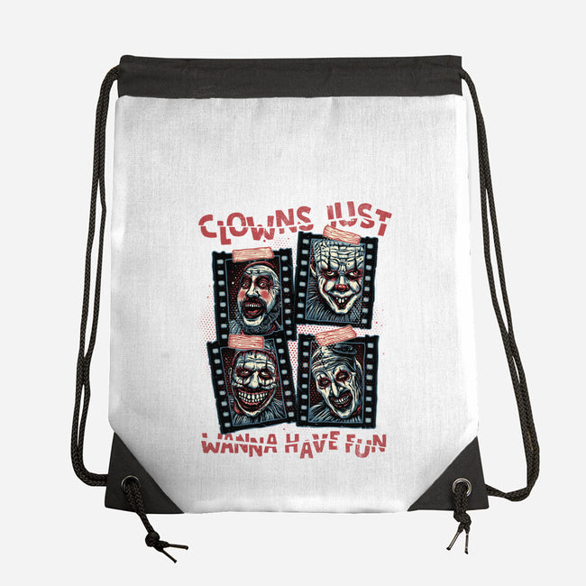 Clowns Just Wanna Have Fun-None-Drawstring-Bag-glitchygorilla