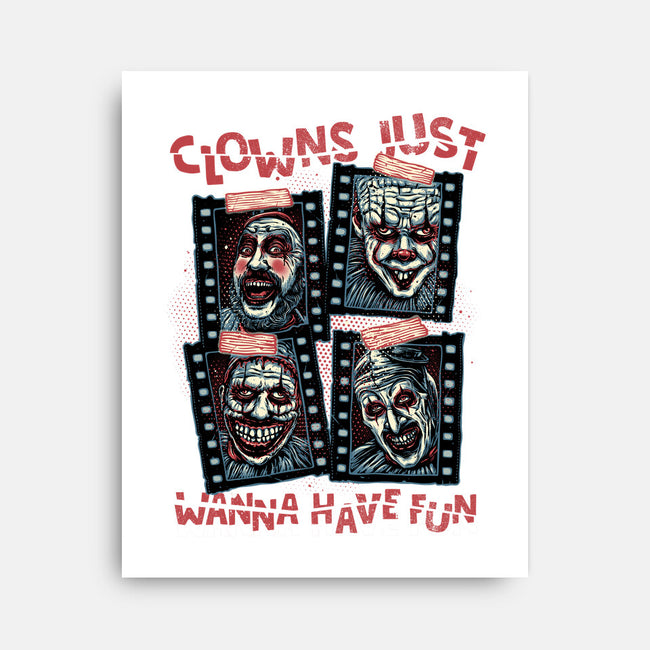Clowns Just Wanna Have Fun-None-Stretched-Canvas-glitchygorilla