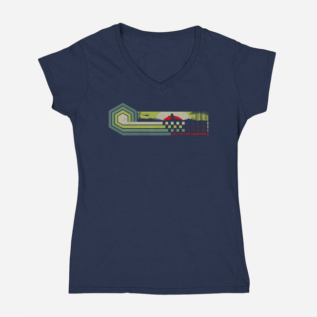 Get To The Chopper-Womens-V-Neck-Tee-rocketman_art