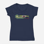 Get To The Chopper-Womens-V-Neck-Tee-rocketman_art