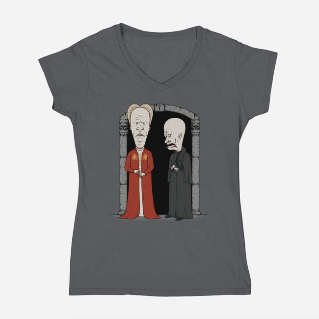 Stupid Vampires-Womens-V-Neck-Tee-pigboom