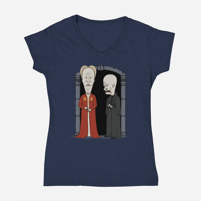 Stupid Vampires-Womens-V-Neck-Tee-pigboom