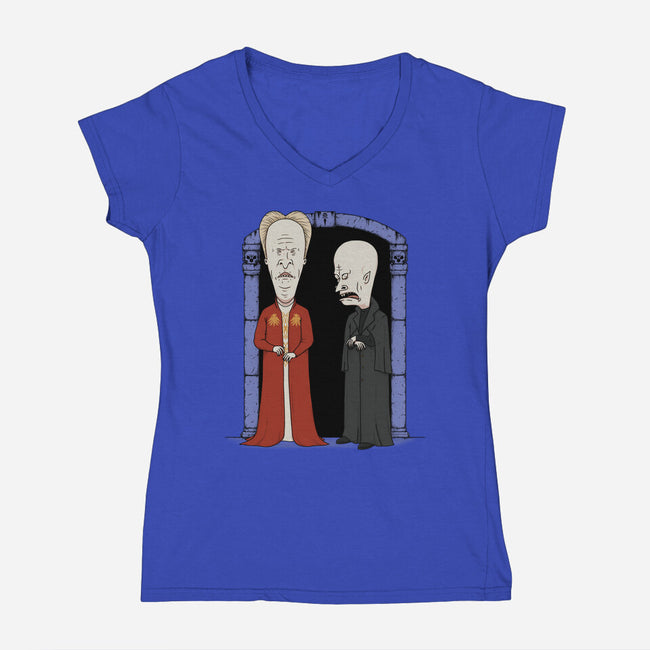 Stupid Vampires-Womens-V-Neck-Tee-pigboom