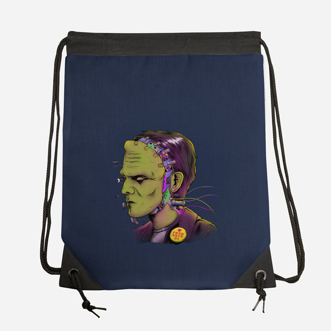 Cyber Frankenstein-None-Drawstring-Bag-alfbocreative