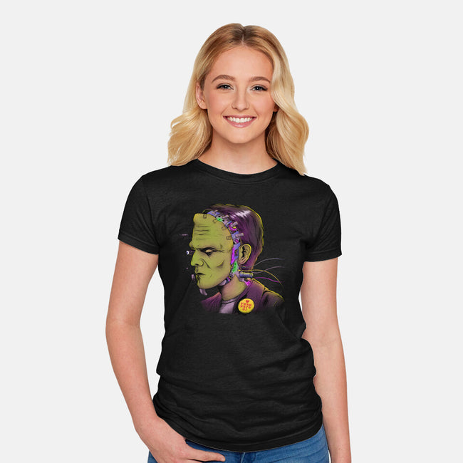 Cyber Frankenstein-Womens-Fitted-Tee-alfbocreative