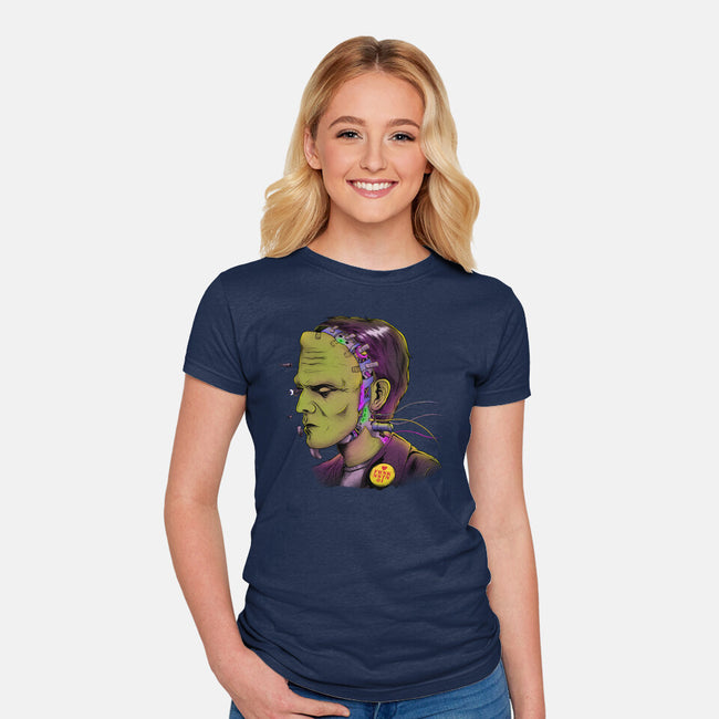 Cyber Frankenstein-Womens-Fitted-Tee-alfbocreative