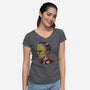 Cyber Frankenstein-Womens-V-Neck-Tee-alfbocreative
