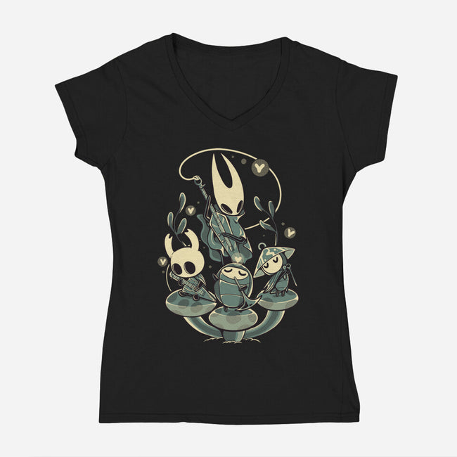 Hollow Harmony-Womens-V-Neck-Tee-naomori