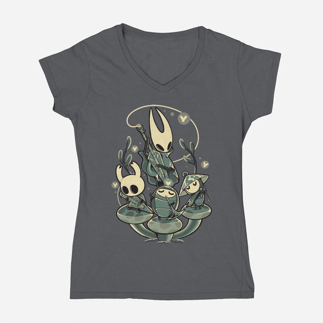 Hollow Harmony-Womens-V-Neck-Tee-naomori