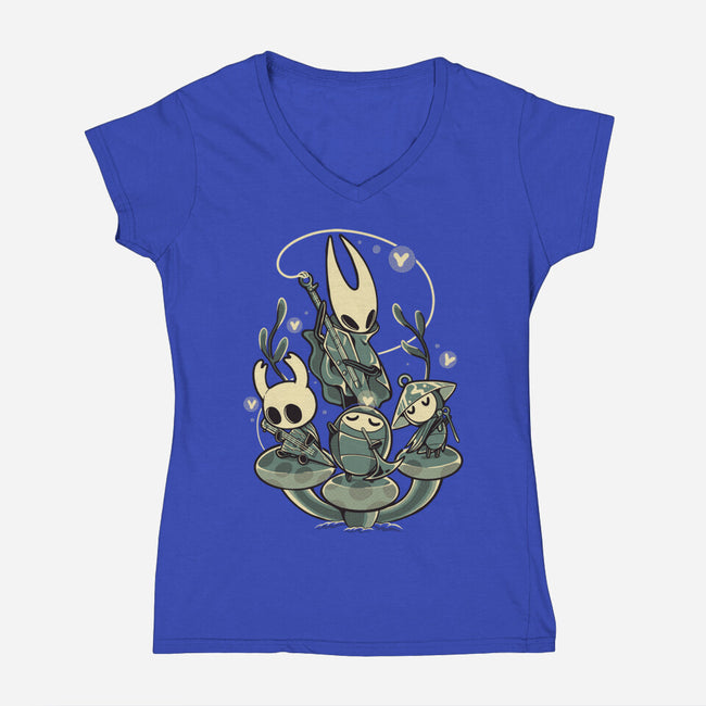Hollow Harmony-Womens-V-Neck-Tee-naomori