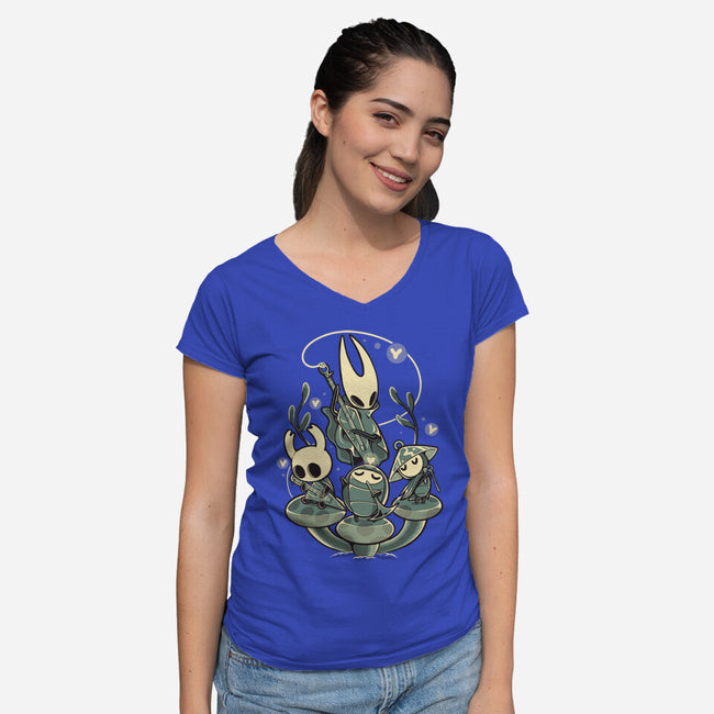Hollow Harmony-Womens-V-Neck-Tee-naomori