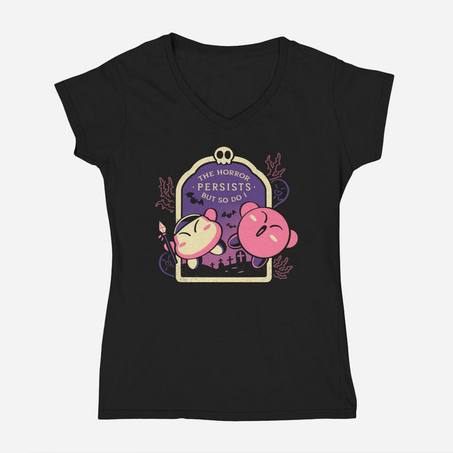 The Horror Persists But So Do I-Womens-V-Neck-Tee-naomori