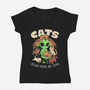 Cats Because People Are Stupid-Womens-V-Neck-Tee-eduely
