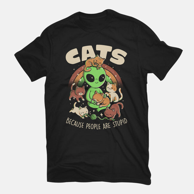Cats Because People Are Stupid-Mens-Basic-Tee-eduely