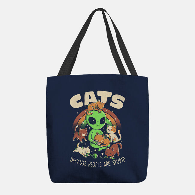 Cats Because People Are Stupid-None-Basic Tote-Bag-eduely