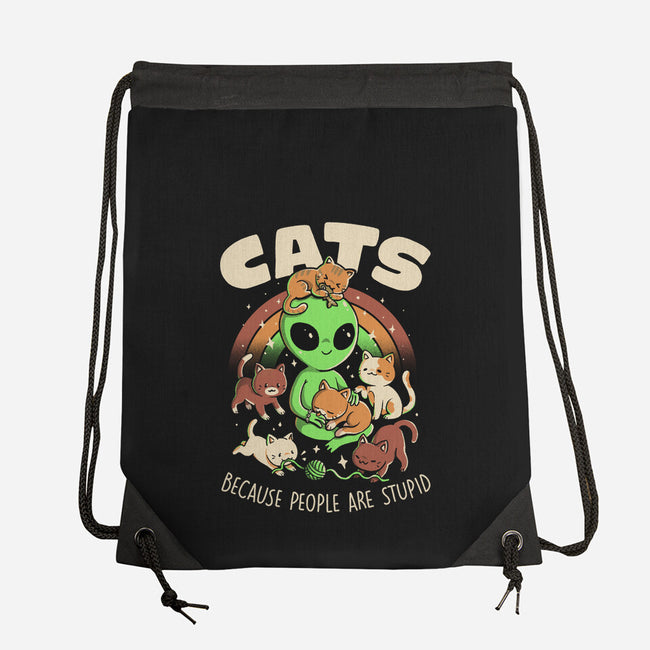 Cats Because People Are Stupid-None-Drawstring-Bag-eduely