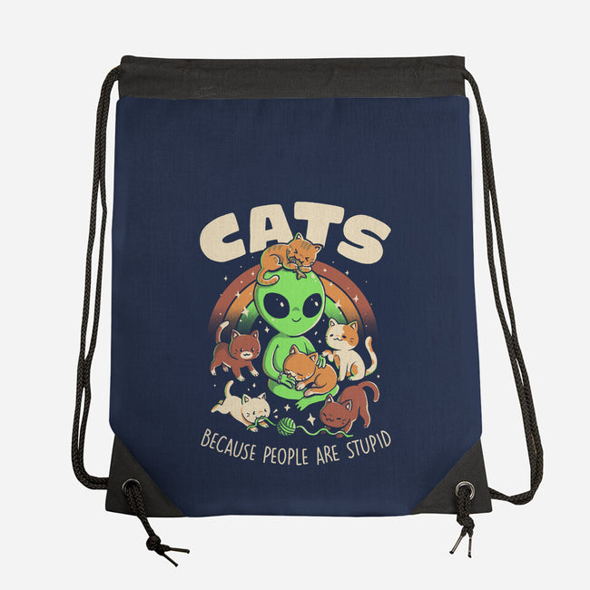 Cats Because People Are Stupid-None-Drawstring-Bag-eduely