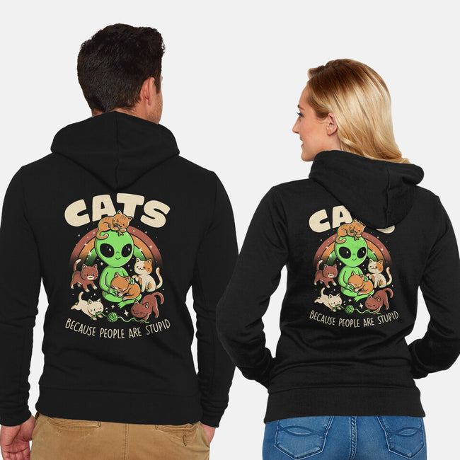 Cats Because People Are Stupid-Unisex-Zip-Up-Sweatshirt-eduely