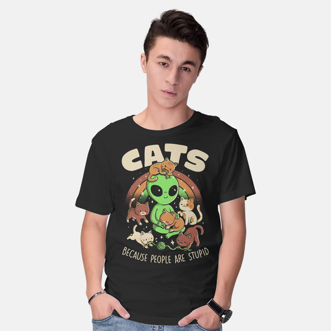 Cats Because People Are Stupid-Mens-Basic-Tee-eduely