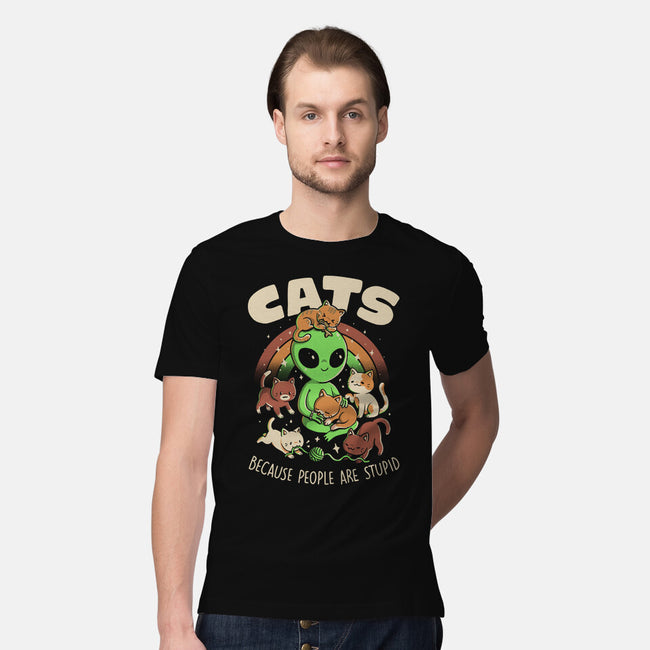 Cats Because People Are Stupid-Mens-Premium-Tee-eduely
