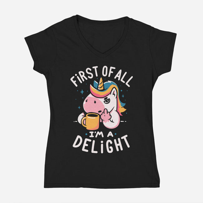 I'm A Delight-Womens-V-Neck-Tee-koalastudio