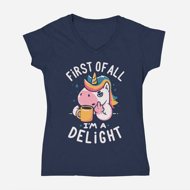 I'm A Delight-Womens-V-Neck-Tee-koalastudio