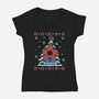 Stranger Christmas-Womens-V-Neck-Tee-Vallina84