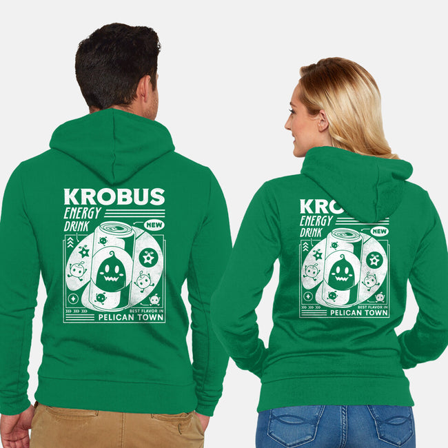 Krobus Energy Drink Grunge-Unisex-Zip-Up-Sweatshirt-LAGELANTEE