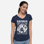 Krobus Energy Drink Grunge-Womens-V-Neck-Tee-LAGELANTEE