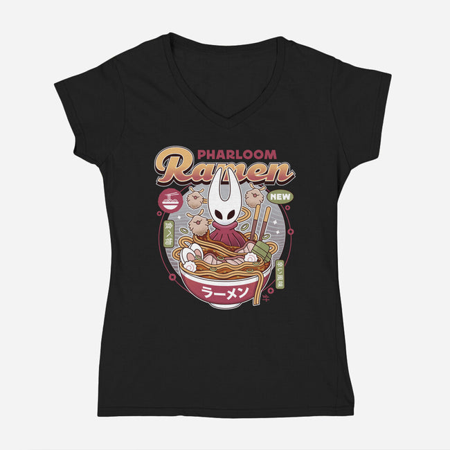 Pharloom Ramen Vintage-Womens-V-Neck-Tee-LAGELANTEE