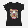 Pharloom Ramen Vintage-Womens-V-Neck-Tee-LAGELANTEE
