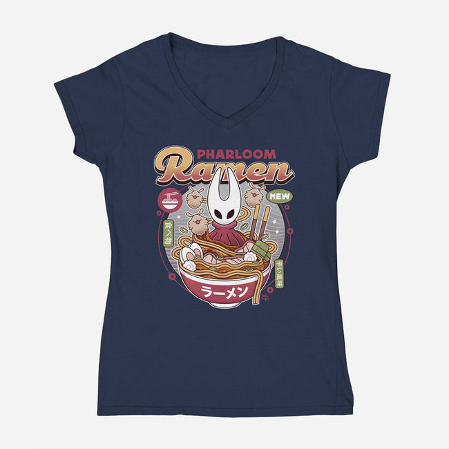 Pharloom Ramen Vintage-Womens-V-Neck-Tee-LAGELANTEE