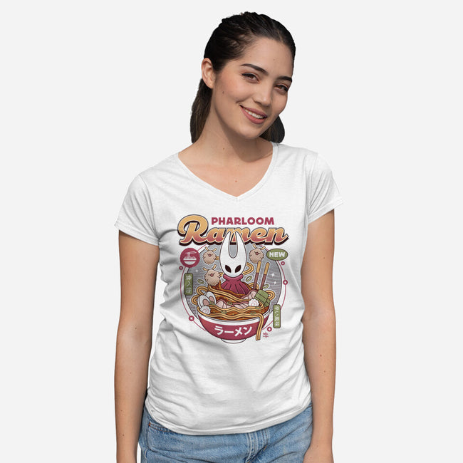 Pharloom Ramen Vintage-Womens-V-Neck-Tee-LAGELANTEE